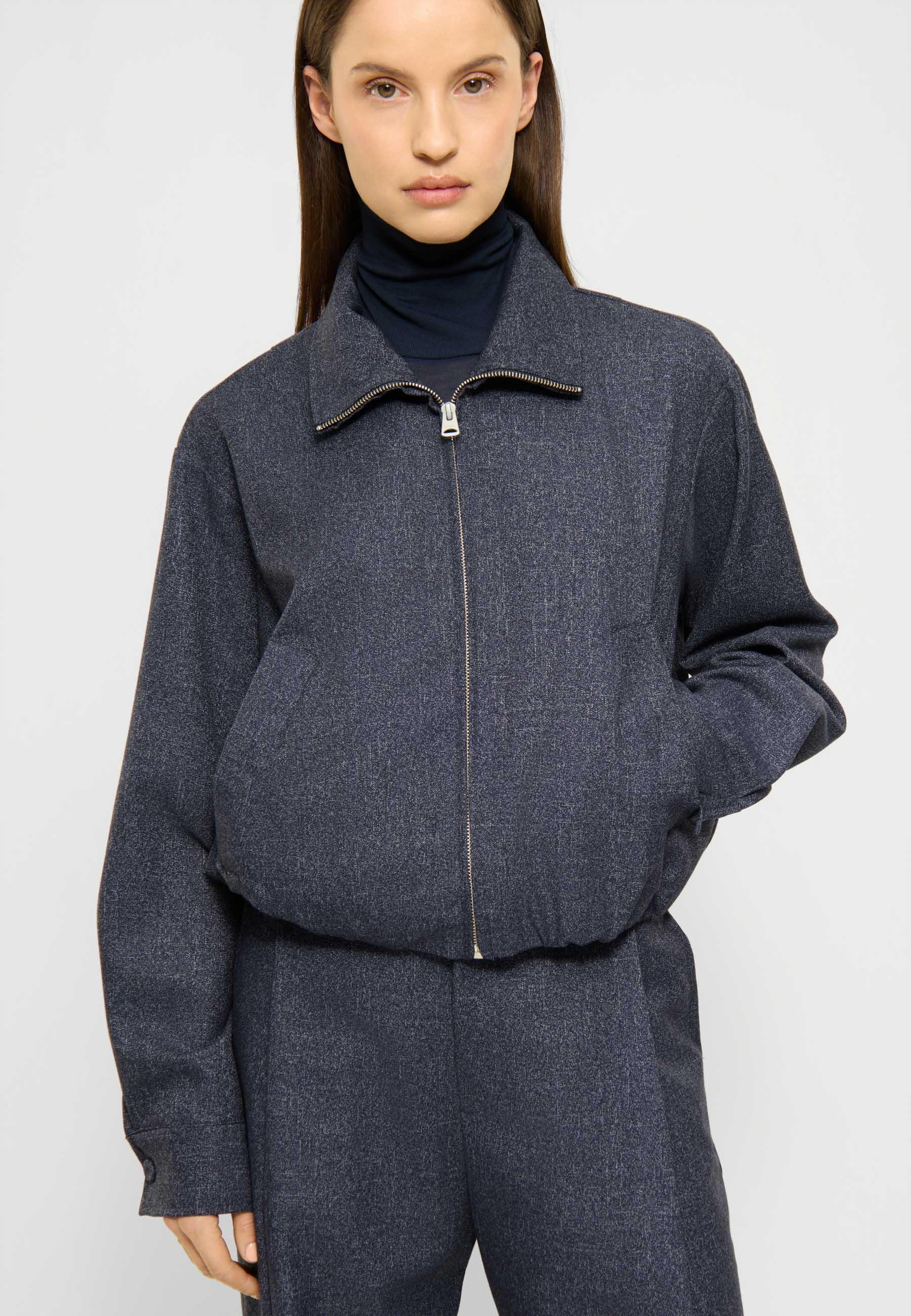 Elvine Enya Overshirt Navy Melange Damen Jacke Blouson blau